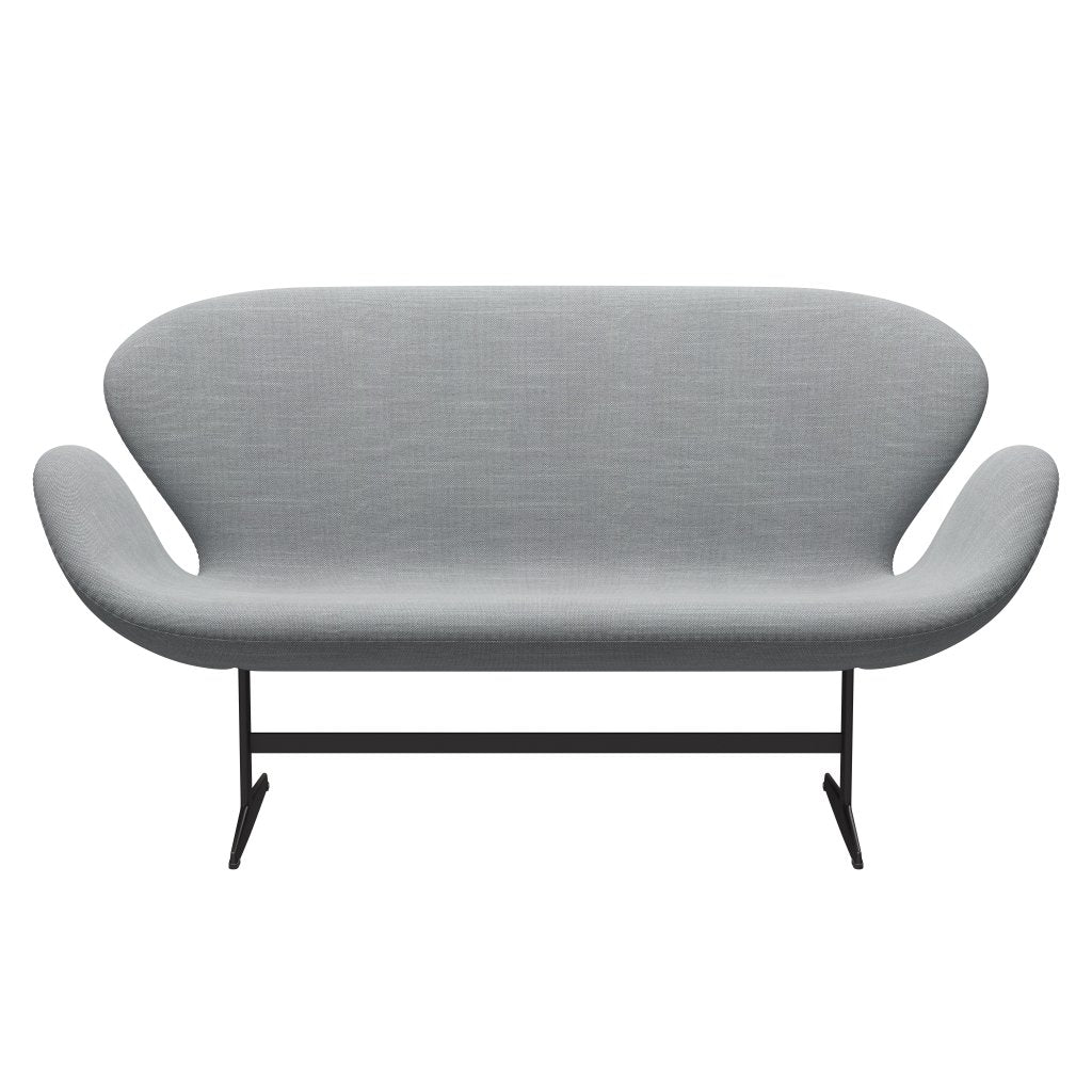 Fritz Hansen Swan Sofa 2-Sitzer, Warm Graphite/Sunniva Hellgrau/Hellblau