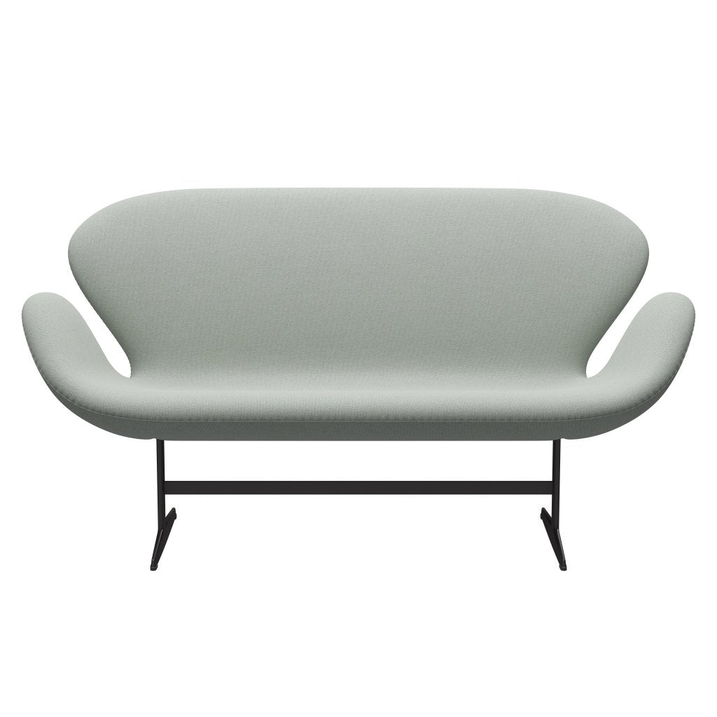 Fritz Hansen Swan Sofa 2-Sitzer, Warmes Graphit/Sunniva Mintgrün