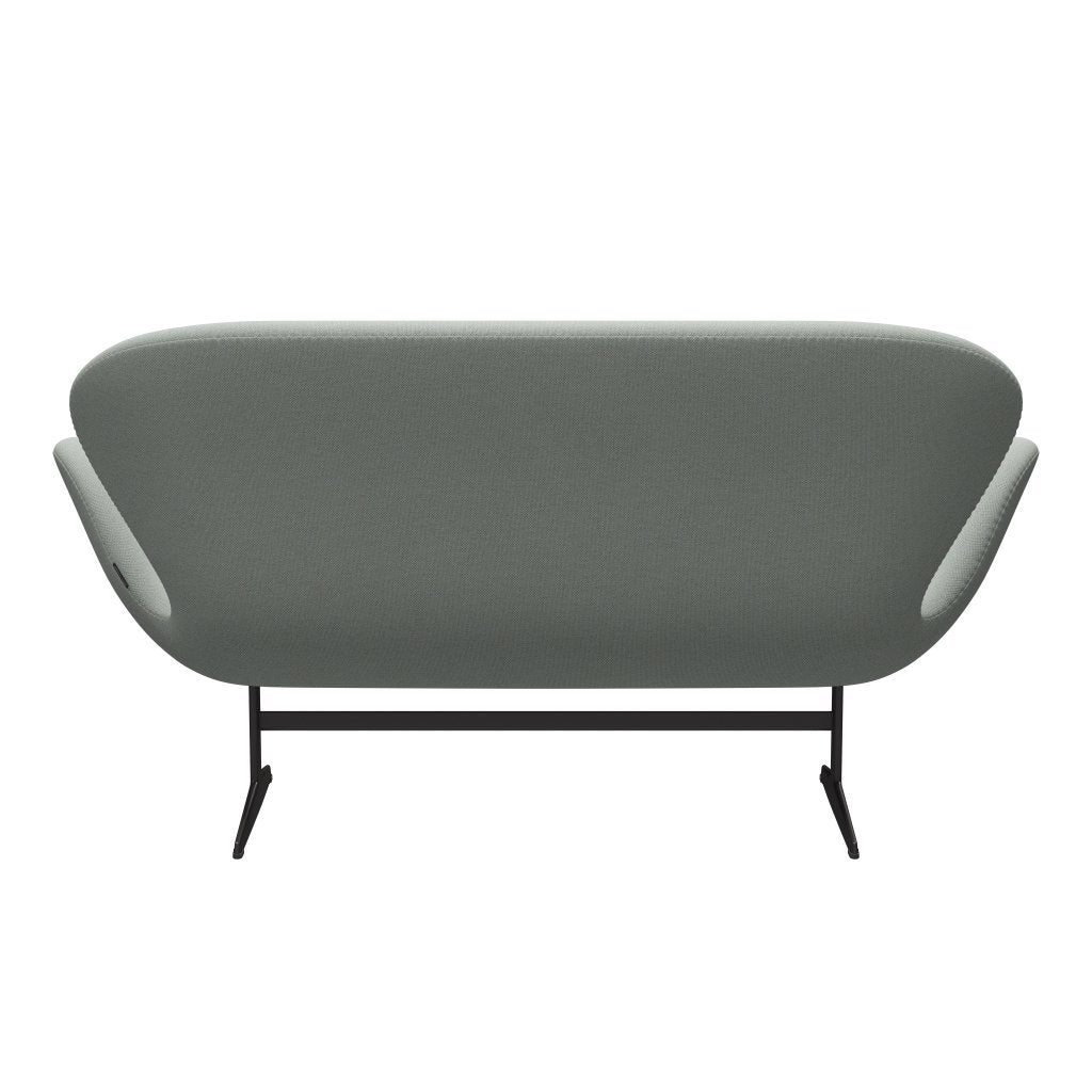 Fritz Hansen Swan Sofa 2-Sitzer, Warmes Graphit/Sunniva Mintgrün