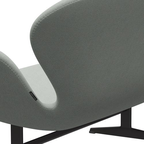 Fritz Hansen Swan Sofa 2-Sitzer, Warmes Graphit/Sunniva Mintgrün