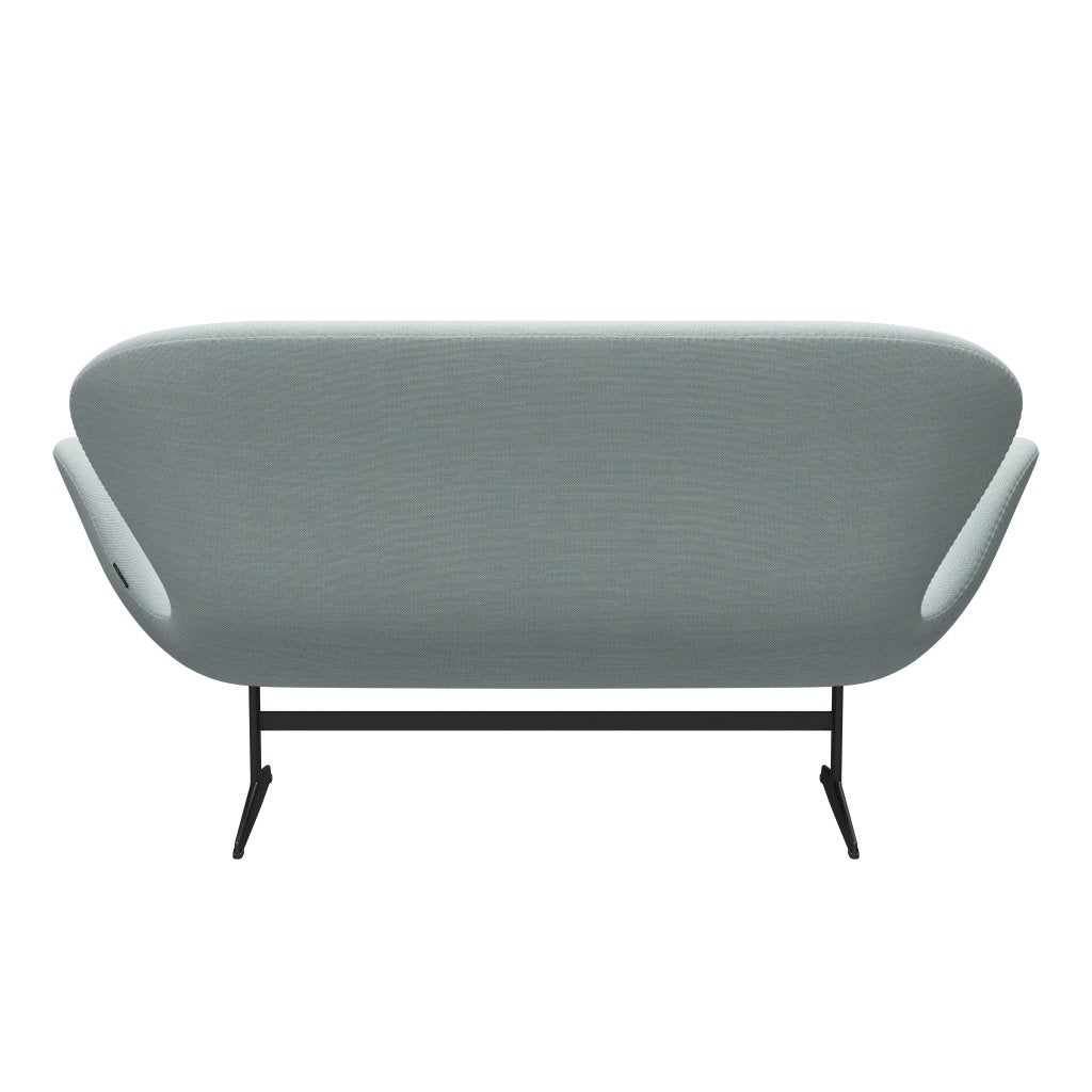 Fritz Hansen Swan Sofa 2-Sitzer, Warmes Graphit/Sunniva Weiß/Hellblau