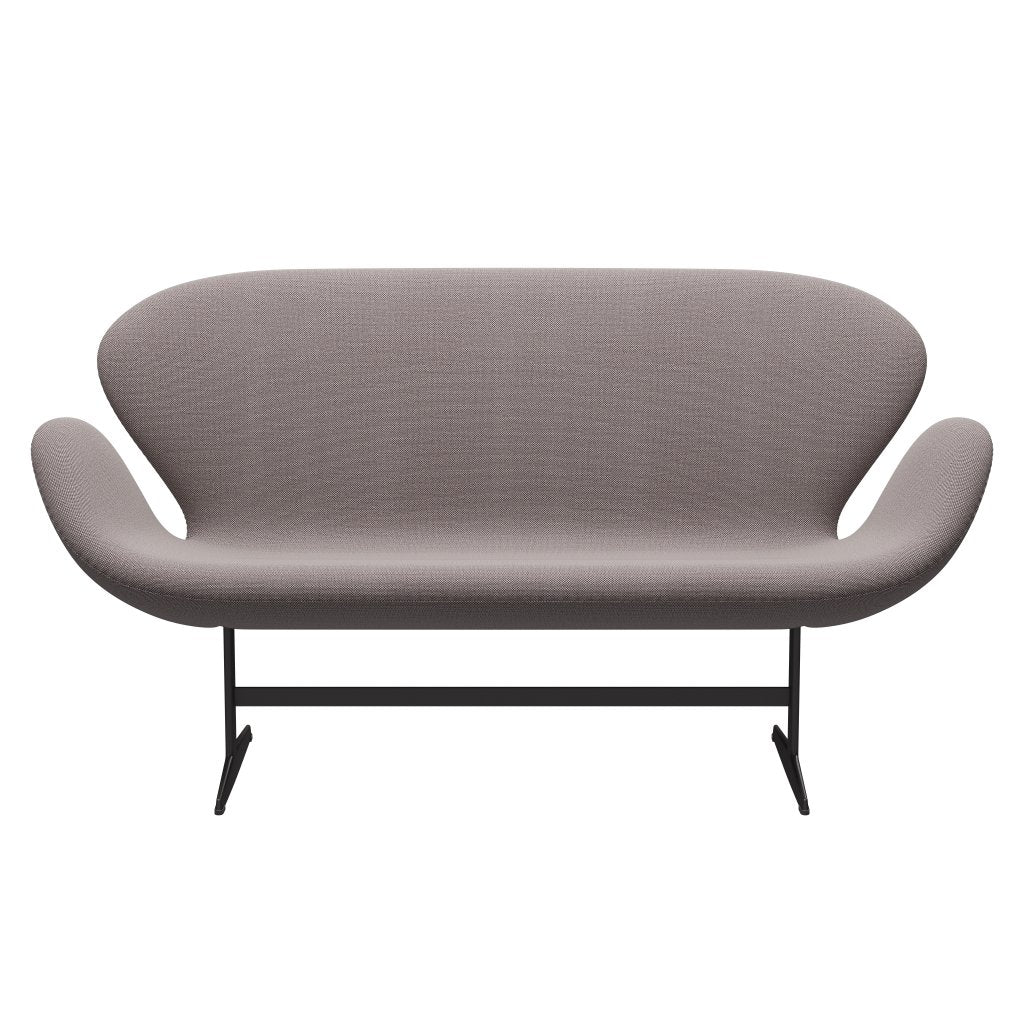 Fritz Hansen Swan Sofa 2-Sitzer, Warm Graphit/Sunniva Weiß/Violett