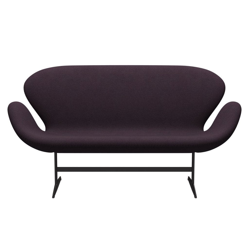 Fritz Hansen Swan Sofa 2-Sitzer, Warm Graphit/Tonus Aubergine