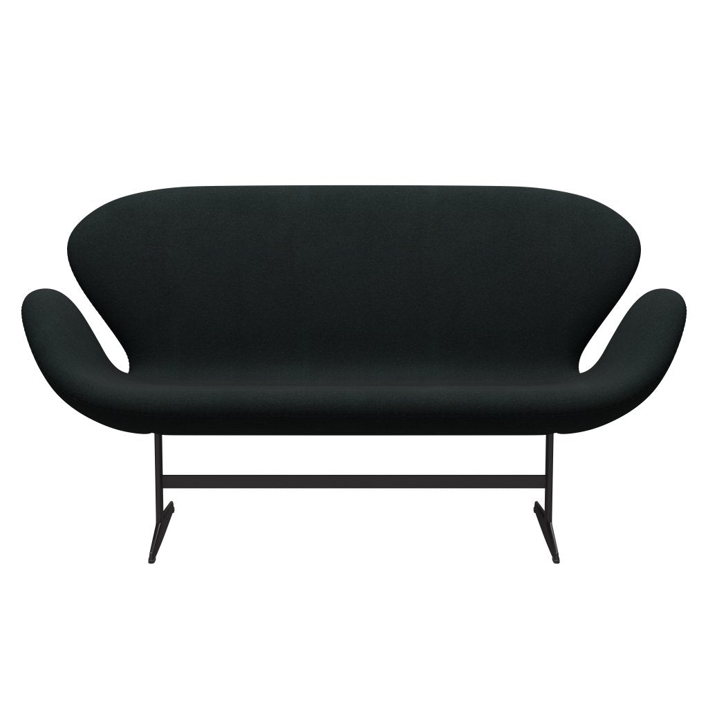 Fritz Hansen Swan -Sofa 2 -Sitzer, warmer Graphit/Tonus schwarz