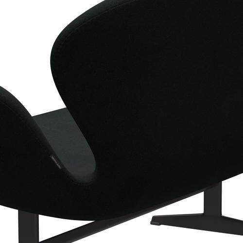 Fritz Hansen Swan -Sofa 2 -Sitzer, warmer Graphit/Tonus schwarz