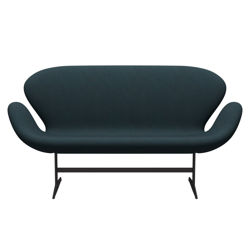 Fritz Hansen Swan -Sofa 2 -Sitzer, warmer Graphit/Tonus dunkelgrün