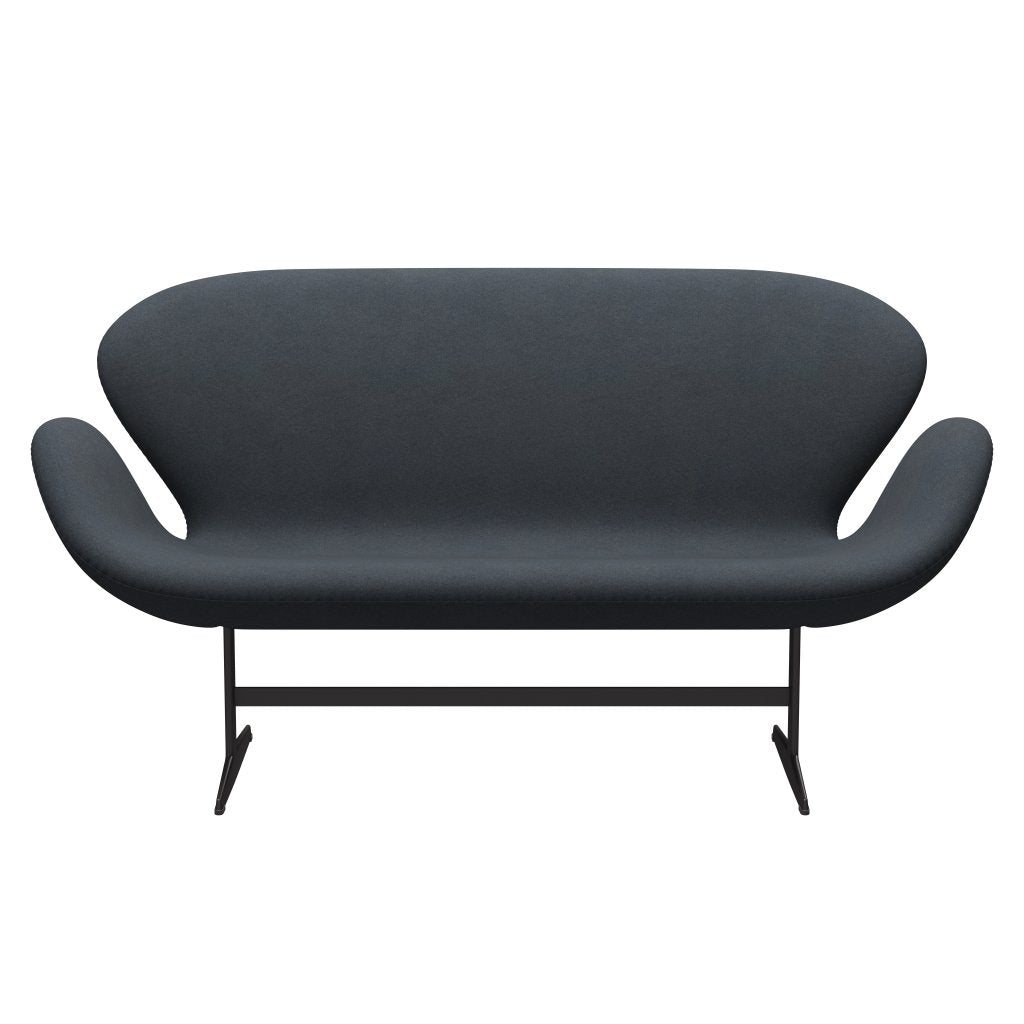 Fritz Hansen Swan -Sofa 2 -Sitzer, warmer Graphit/Tonus dunkelgrau