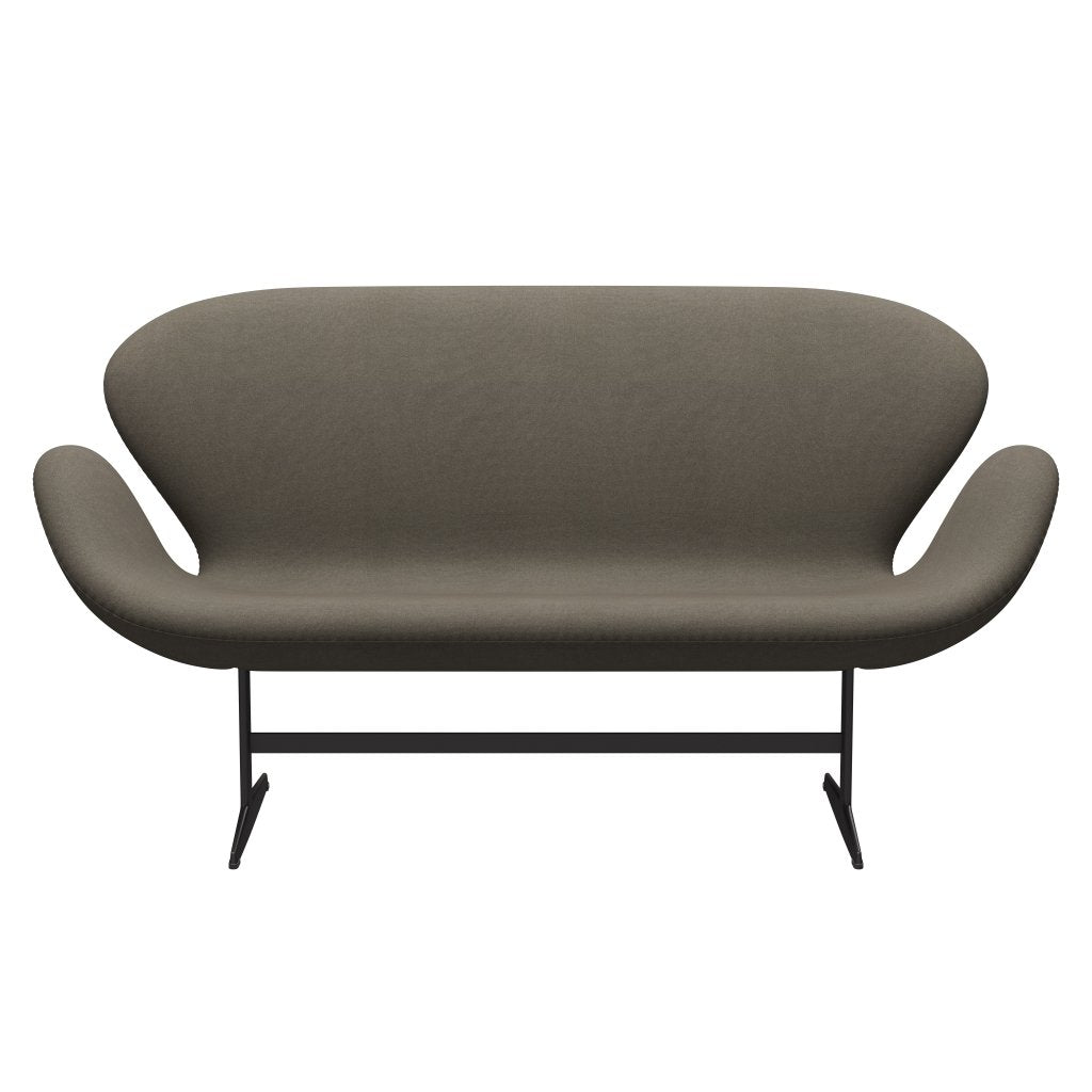 Fritz Hansen Swan -Sofa 2 -Sitzer, warmer Graphit/Tonus staubig braun