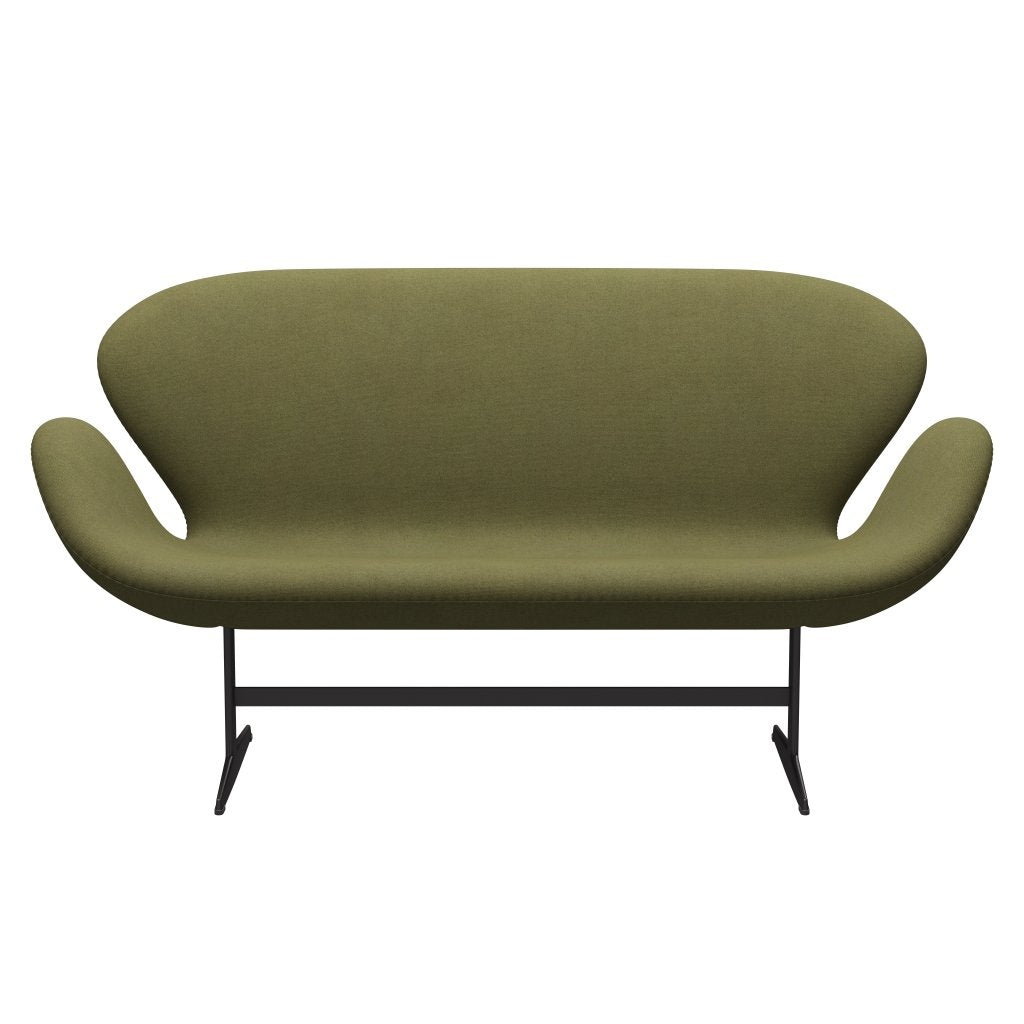 Fritz Hansen Swan -Sofa 2 -Sitzer, warmer Graphit/Tonus staubiges Grün