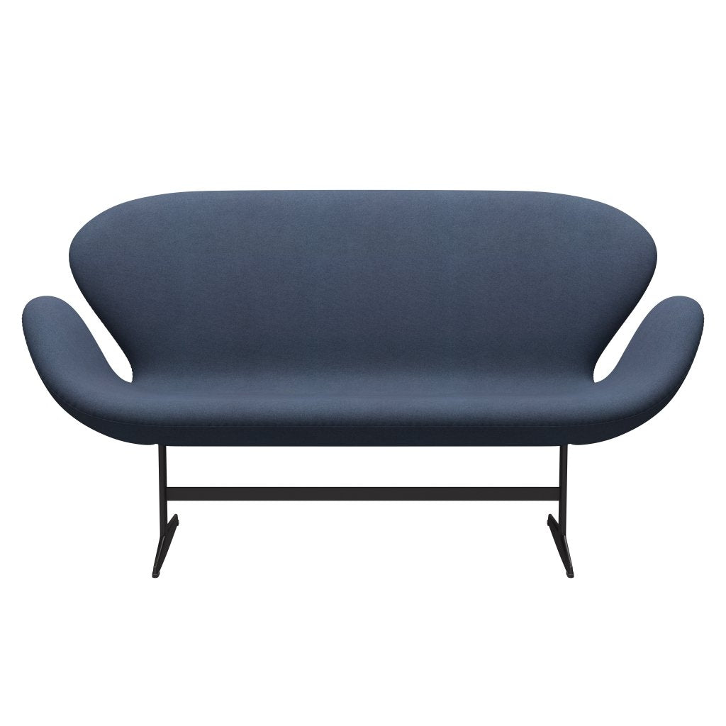 Fritz Hansen Swan -Sofa 2 -Sitzer, warmes Graphit/Tonus graublau