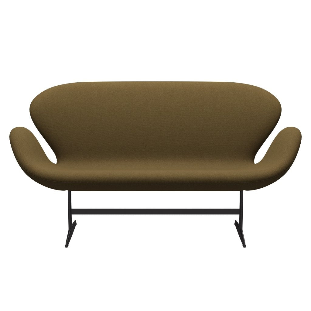 Fritz Hansen Swan Sofa 2-Sitzer, Warm Graphit/Tonus Khaki Grün