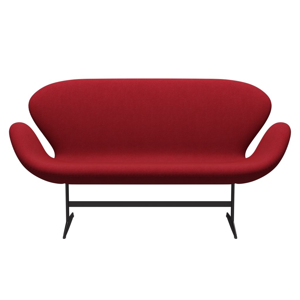 Fritz Hansen Swan Sofa 2-Sitzer, Warm Graphit/Tonus Hell Bordeaux