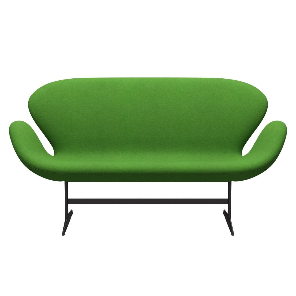 Fritz Hansen Swan -Sofa 2 -Sitzer, warmes Graphit/Tonus hellgrün