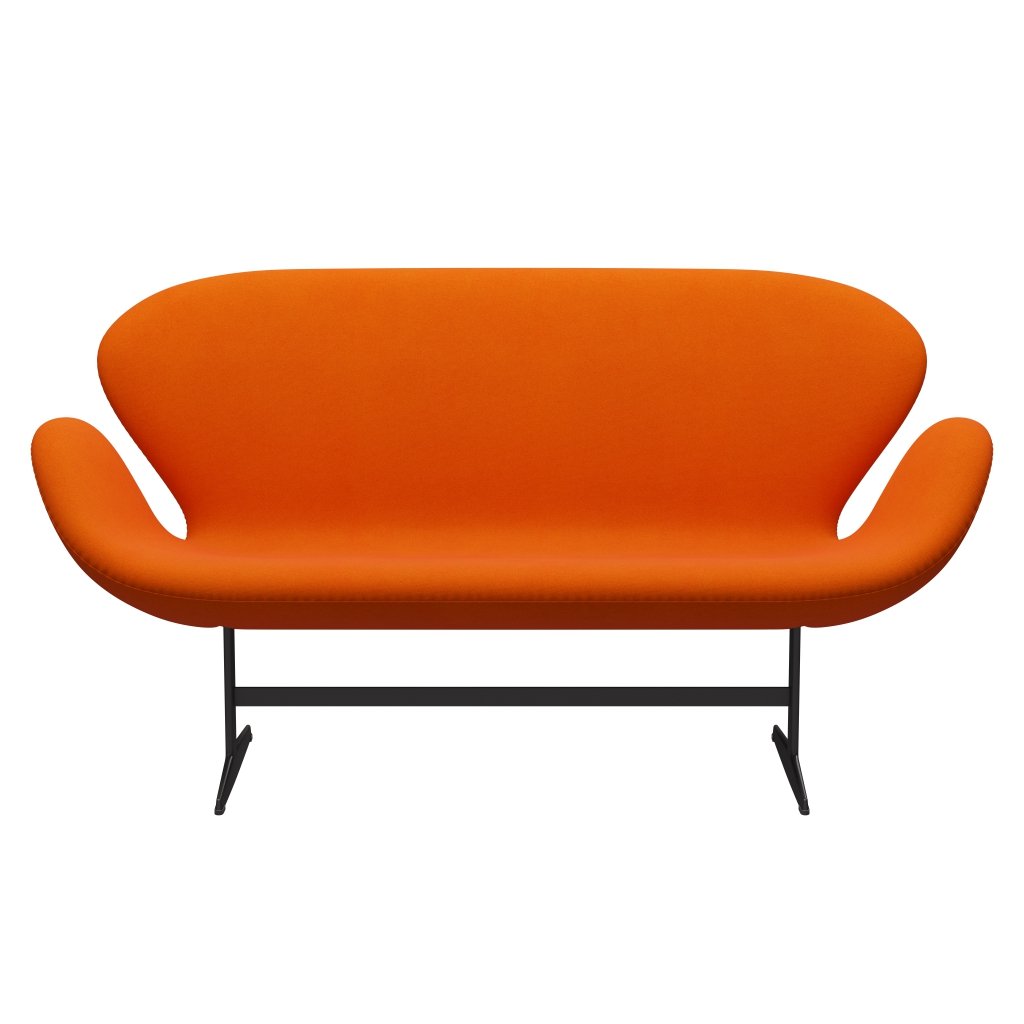 Fritz Hansen Swan -Sofa 2 -Sitzer, warmes Graphit/Tonus leichte Orange