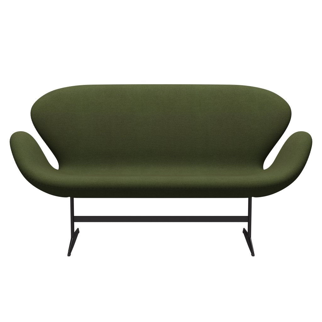 Fritz Hansen Swan -Sofa 2 -Sitzer, warmer Graphit/Tonus Militärgrün