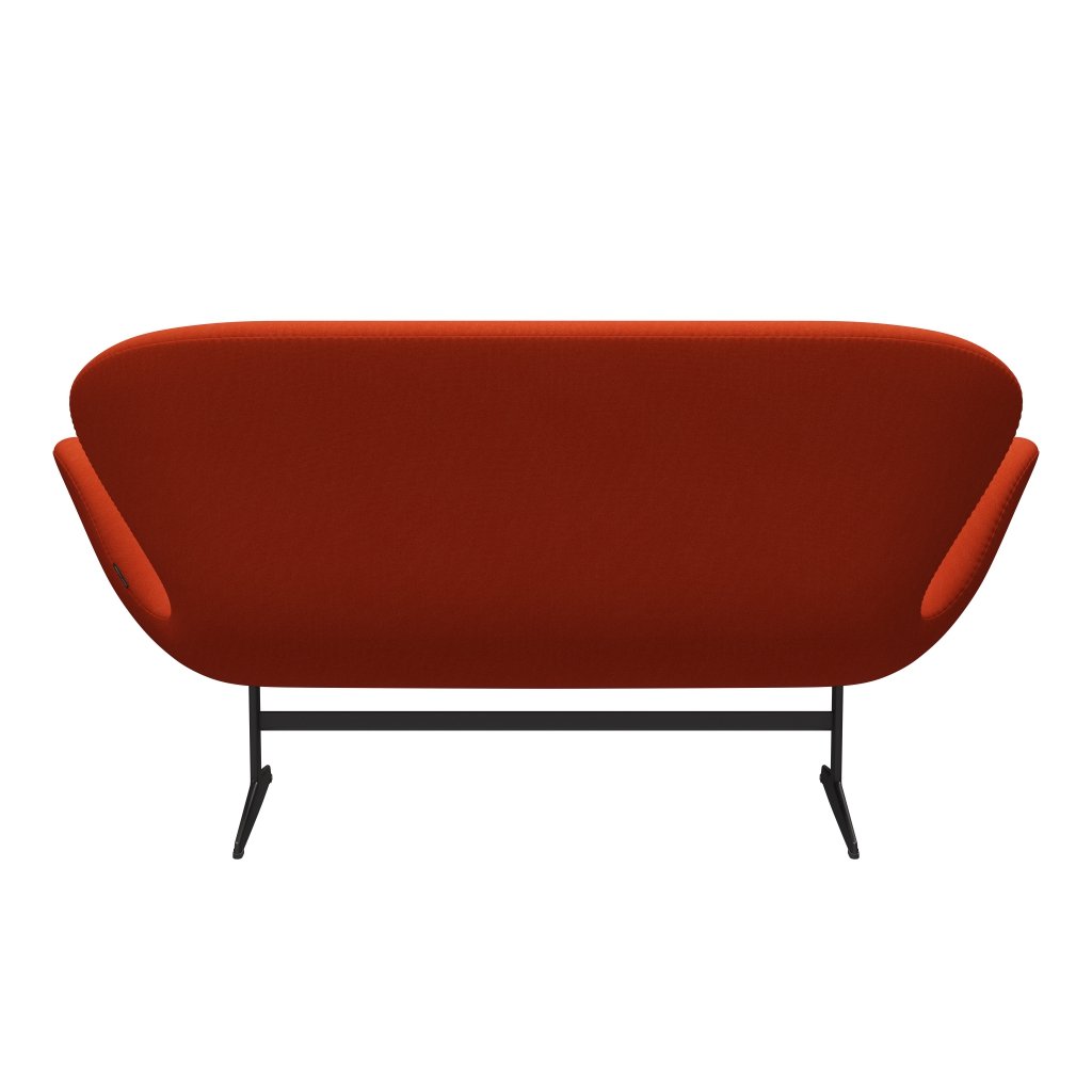 Fritz Hansen Swan Sofa 2-Sitzer, Warmes Graphit/Tonus Orange (554)