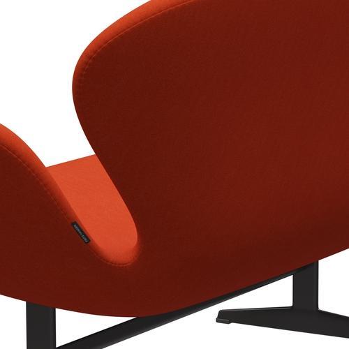 Fritz Hansen Swan Sofa 2-Sitzer, Warmes Graphit/Tonus Orange (554)