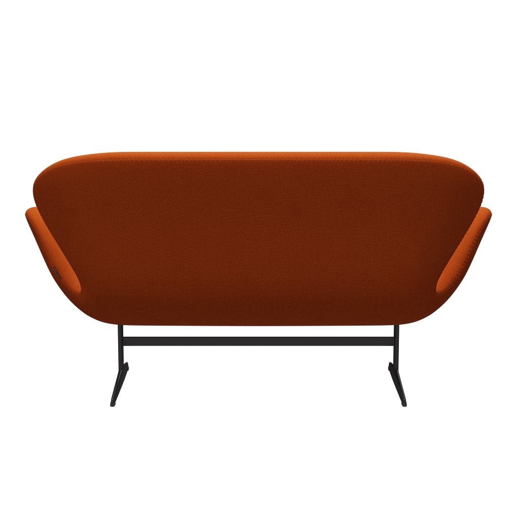 Fritz Hansen Swan Sofa 2-Sitzer, Warmes Graphit/Tonus Orange (605)