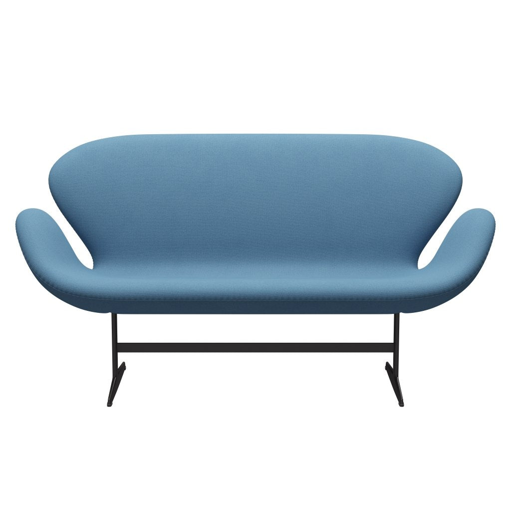 Fritz Hansen Swan Sofa 2-Sitzer, Warm Graphit/Tonus Pastellblau