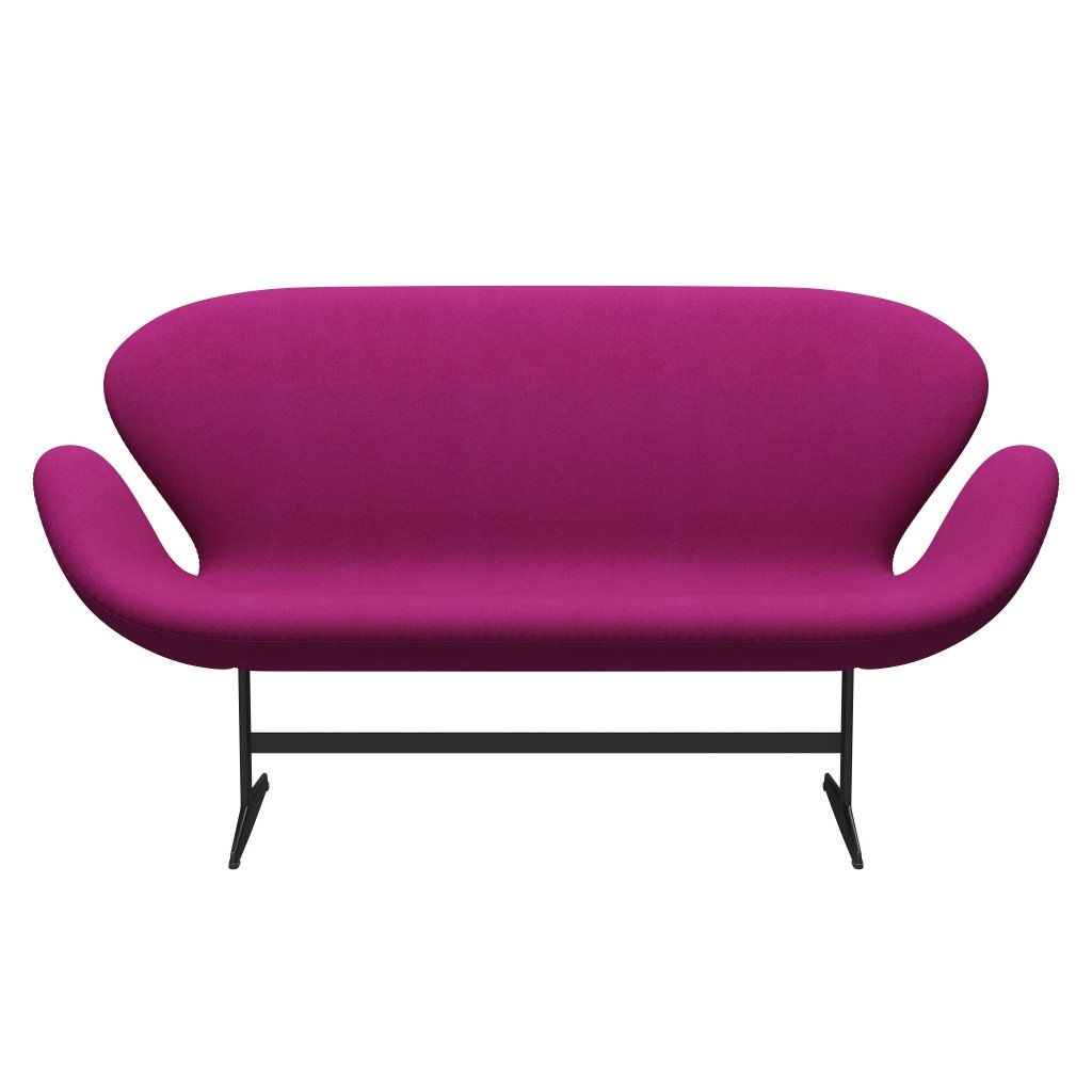 Fritz Hansen Swan -Sofa 2 -Sitzer, warmer Graphit/Tonus rosa