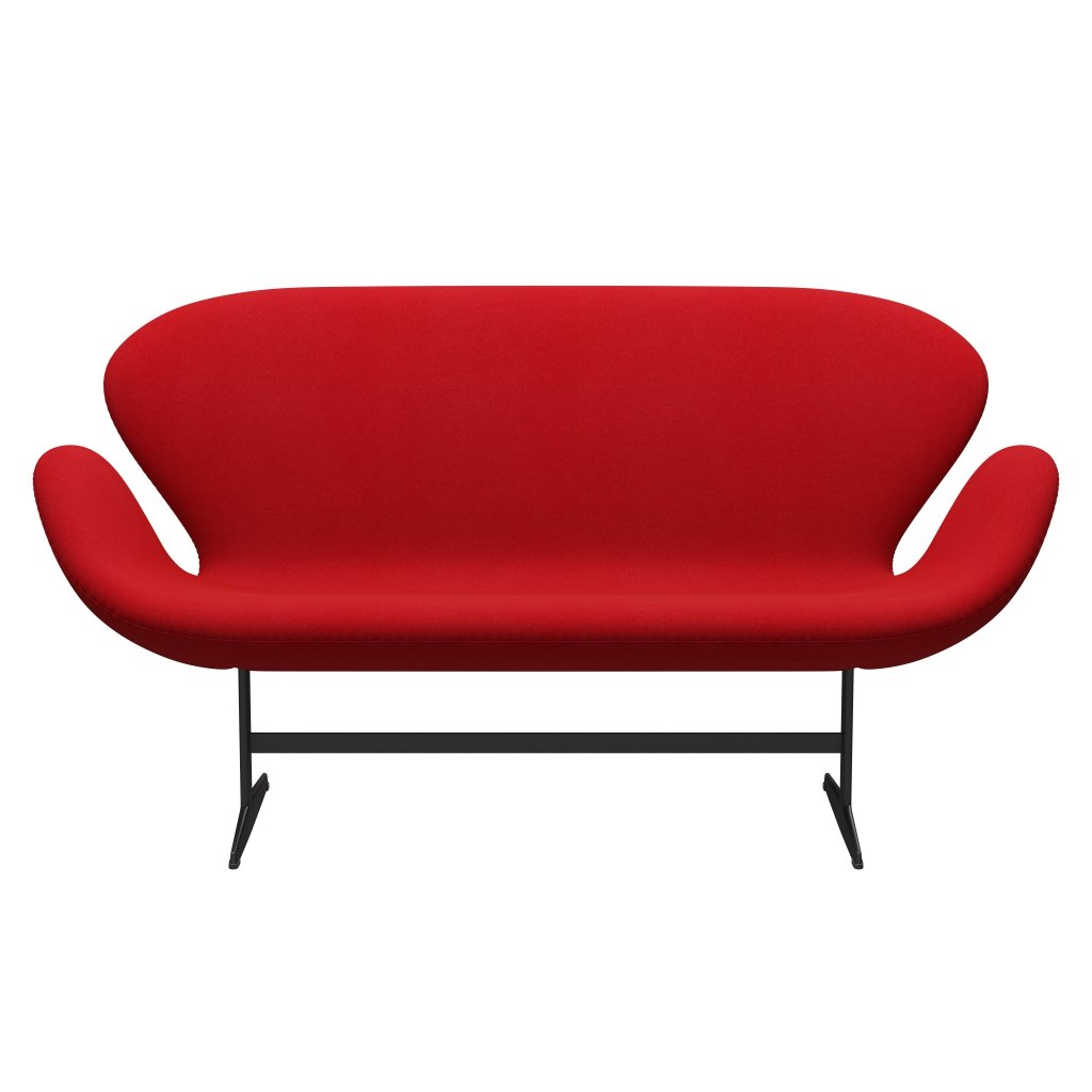 Fritz Hansen Swan Sofa 2-Sitzer, Warm Graphit/Tonus Rot