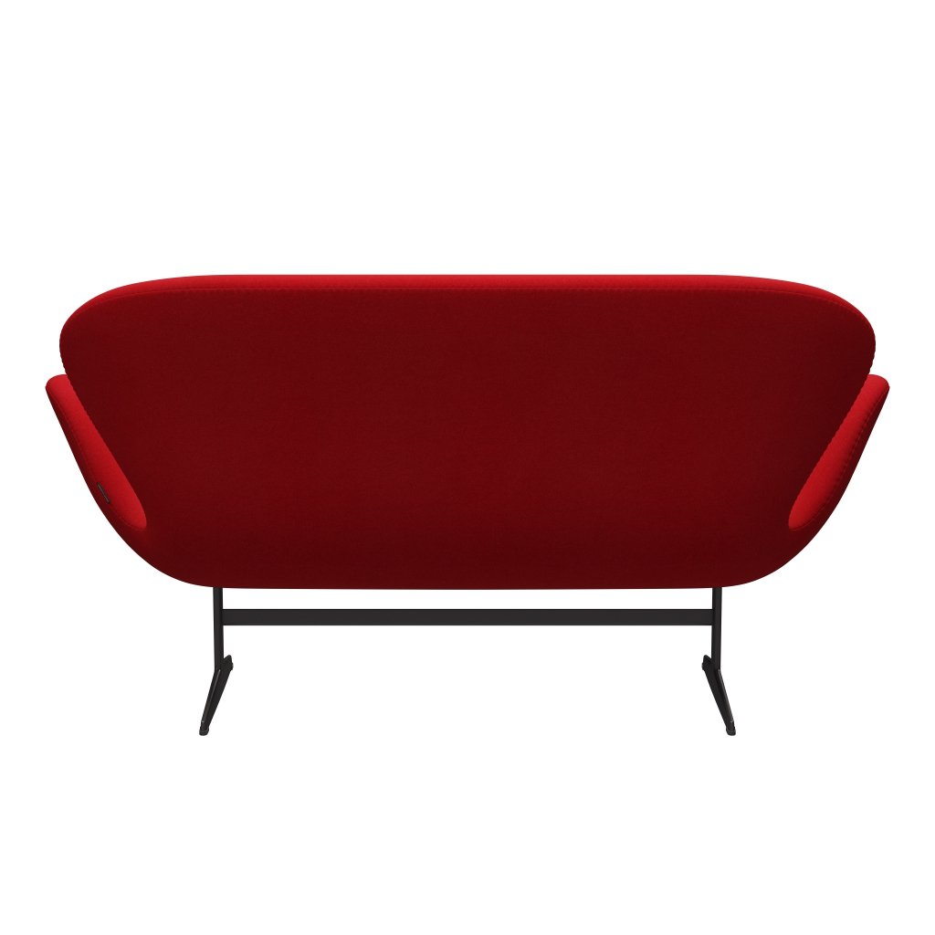 Fritz Hansen Swan Sofa 2-Sitzer, Warm Graphit/Tonus Rot