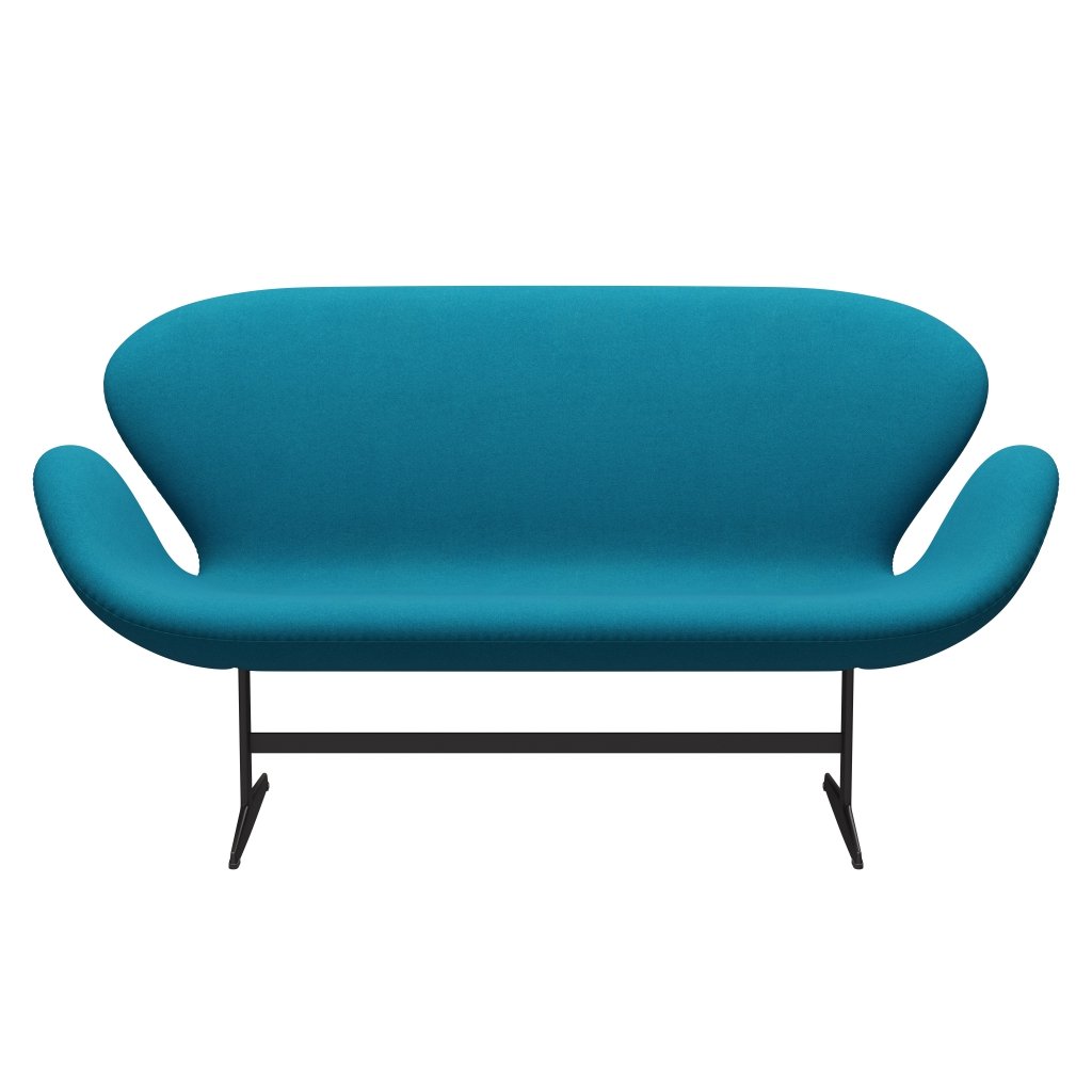 Fritz Hansen Swan -Sofa 2 -Sitzer, warmer Graphit/Tonus türkis