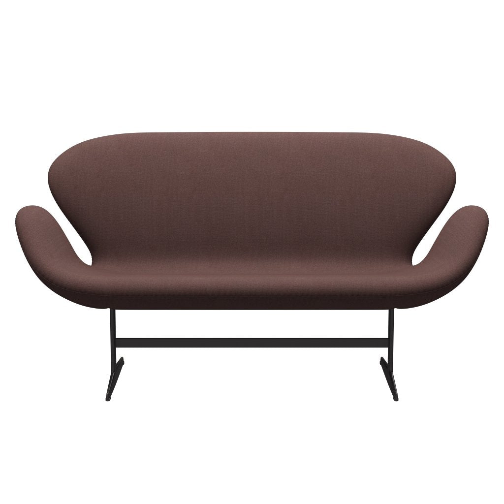 Fritz Hansen Swan -Sofa 2 -Sitzer, warmer Graphit/Tonus violett grau