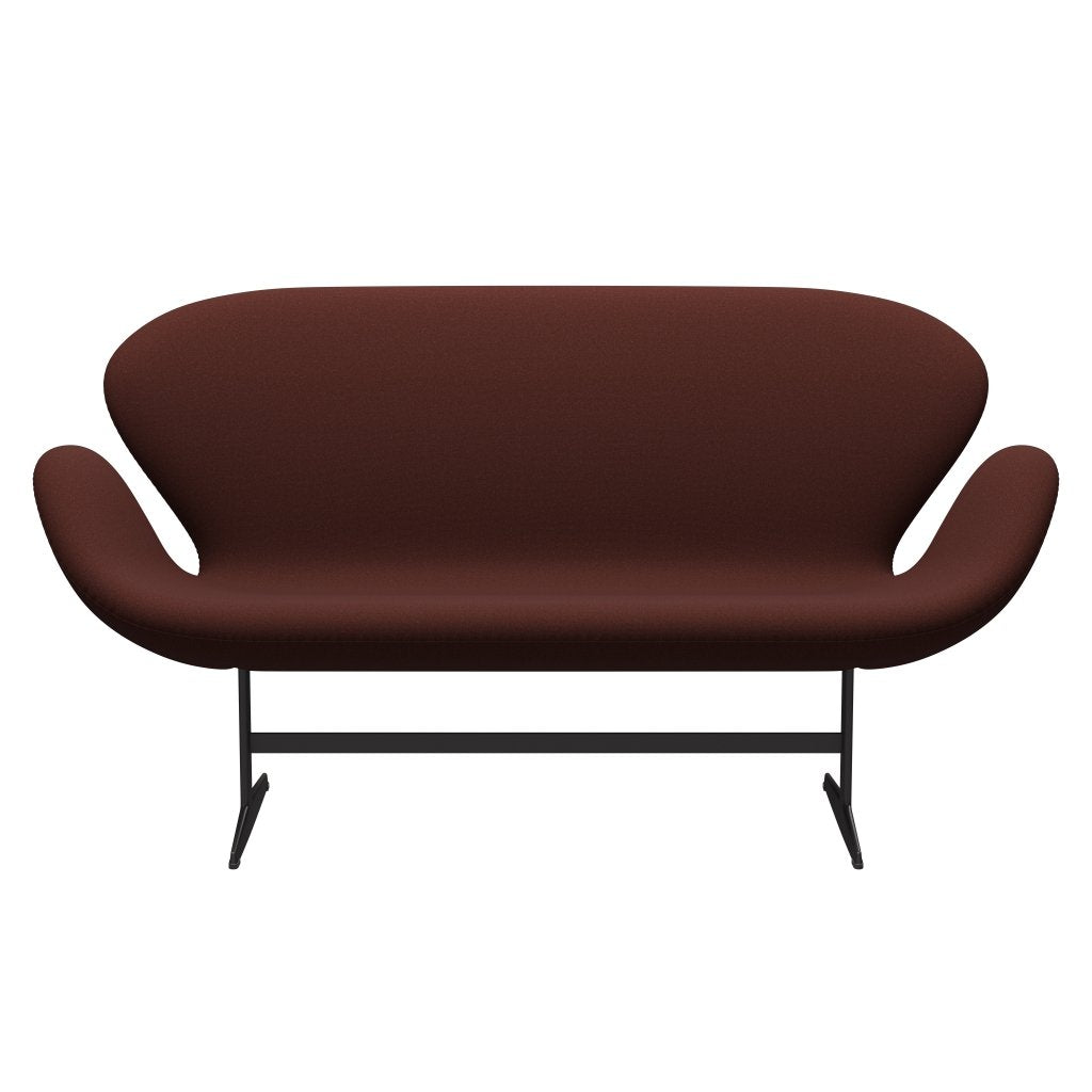 Fritz Hansen Swan -Sofa 2 -Sitzer, warmer Graphit/Tonus warmes Braun (374)