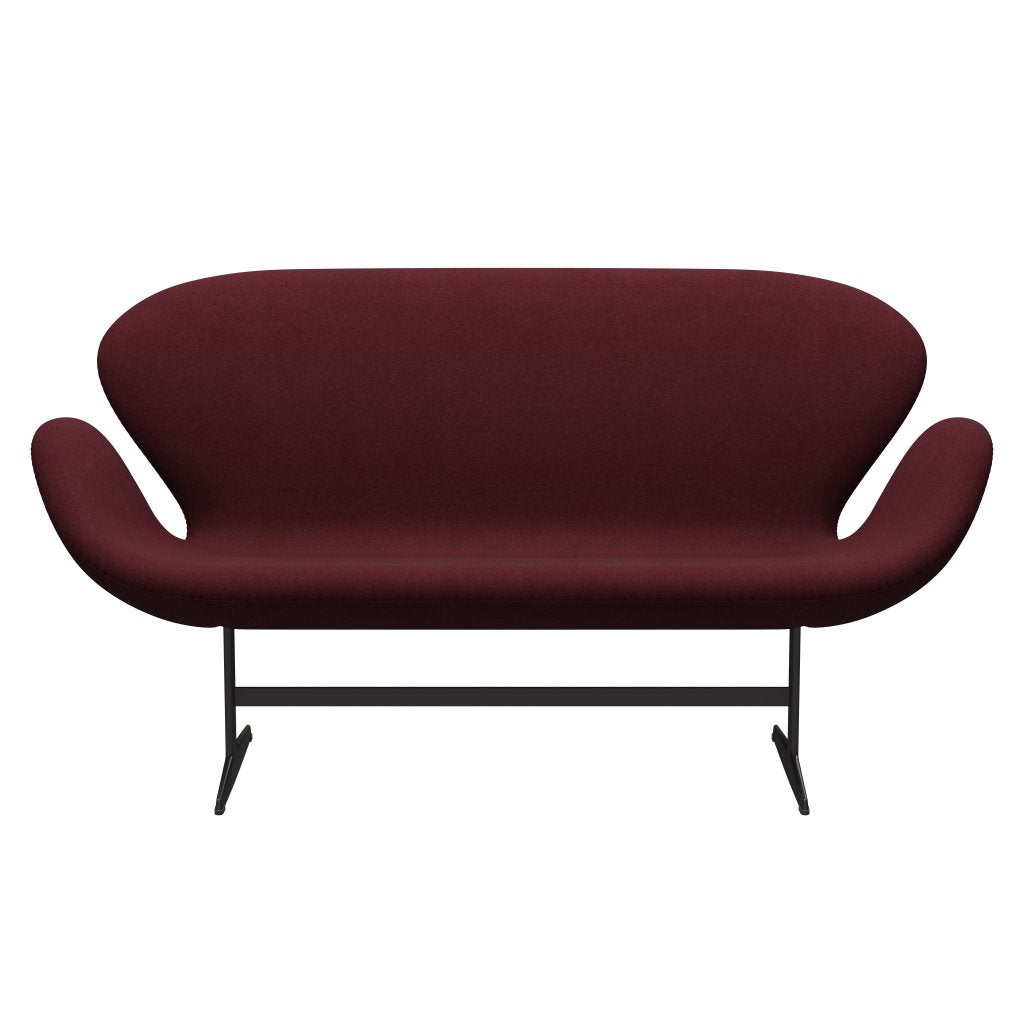 Fritz Hansen Swan Sofa 2-Sitzer, Warm Graphit/Tonus Weinrot