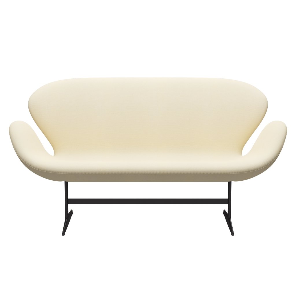 Fritz Hansen Schwanensofa 2 Sitzer, warmer Graphit/Tonus Wolle weiß