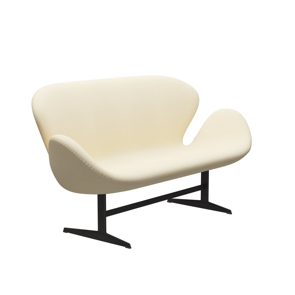 Fritz Hansen Schwanensofa 2 Sitzer, warmer Graphit/Tonus Wolle weiß