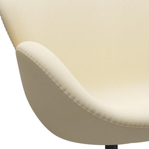 Fritz Hansen Schwanensofa 2 Sitzer, warmer Graphit/Tonus Wolle weiß