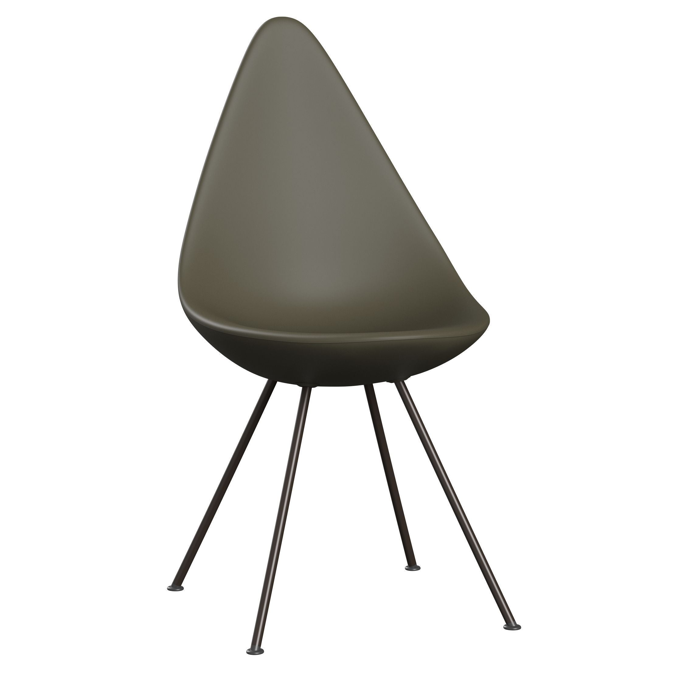 Fritz Hansen The Drop Chair, Braunbronze/Olivgrün