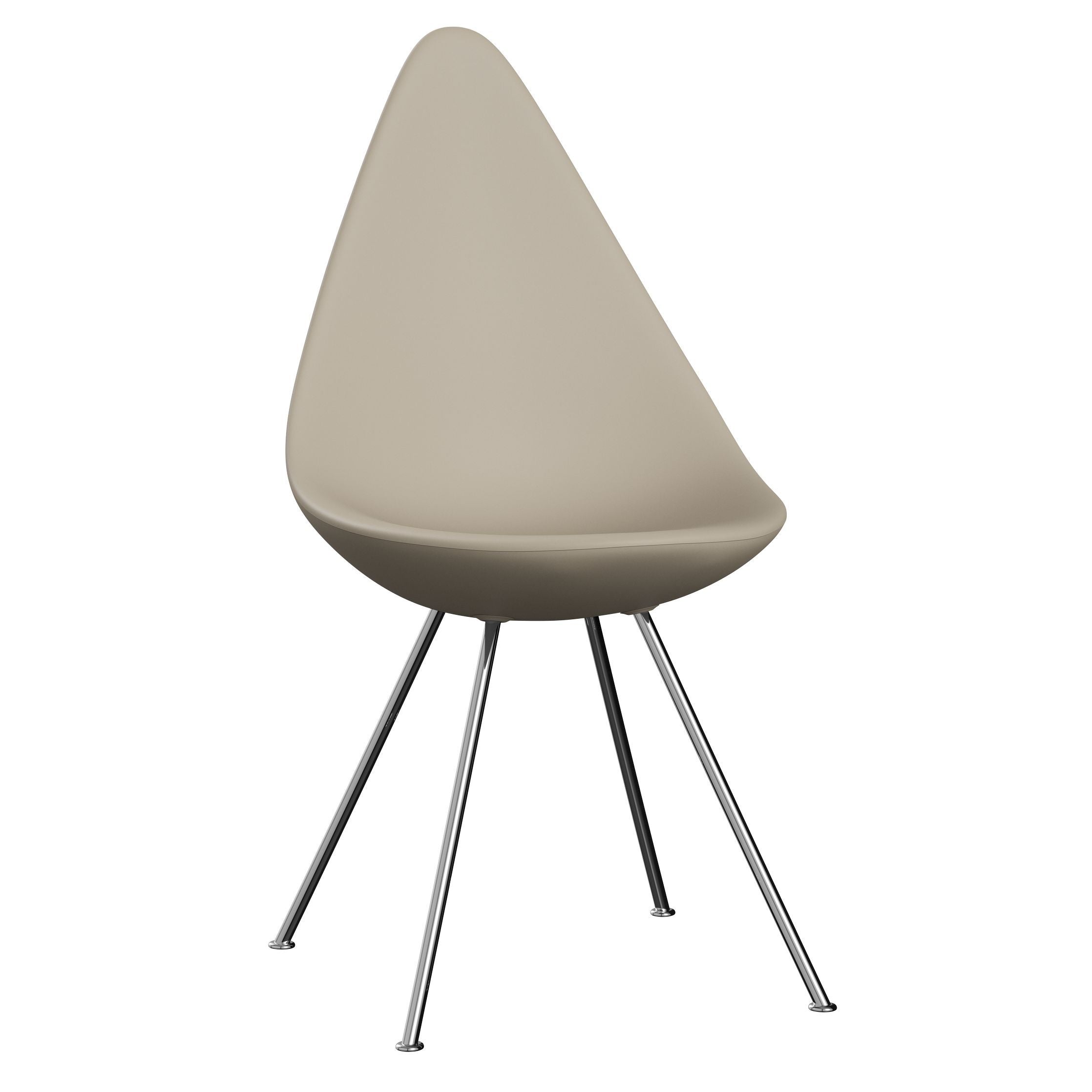 Fritz Hansen Der Dropstuhl, Chrom/Licht Beige