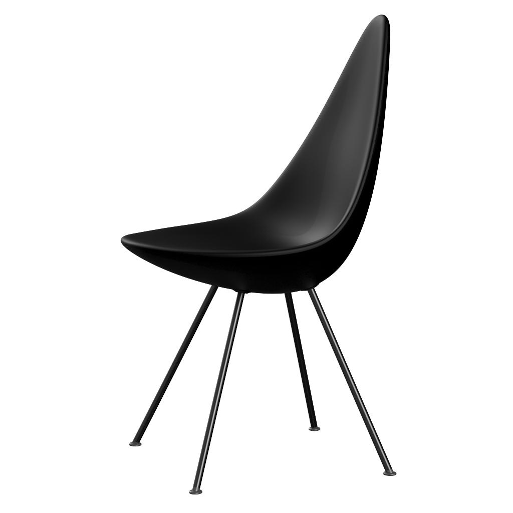 Fritz Hansen The Drop Chair Kunststoff Monochrom, Schwarz