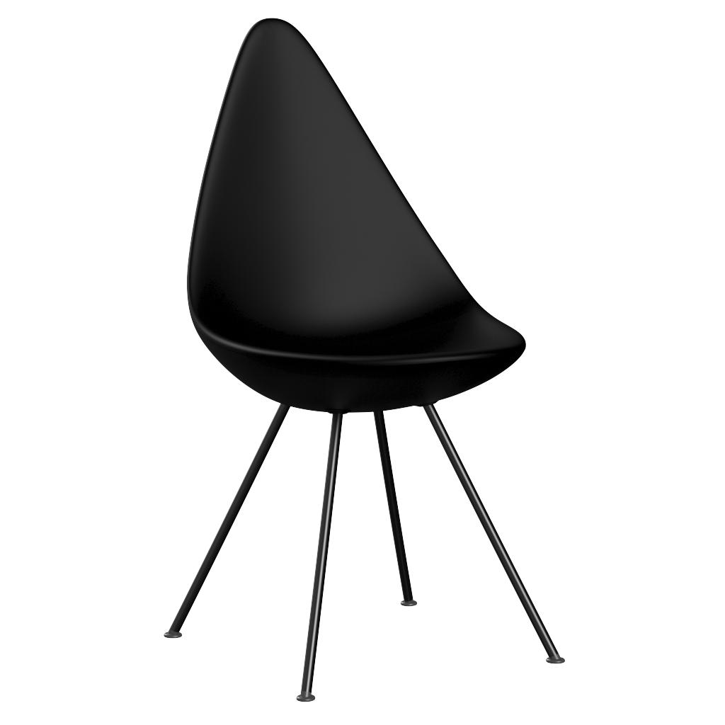 Fritz Hansen The Drop Chair Kunststoff Monochrom, Schwarz