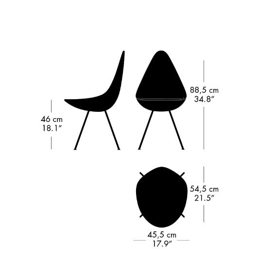 Fritz Hansen The Drop Chair Kunststoff Monochrom, Schwarz