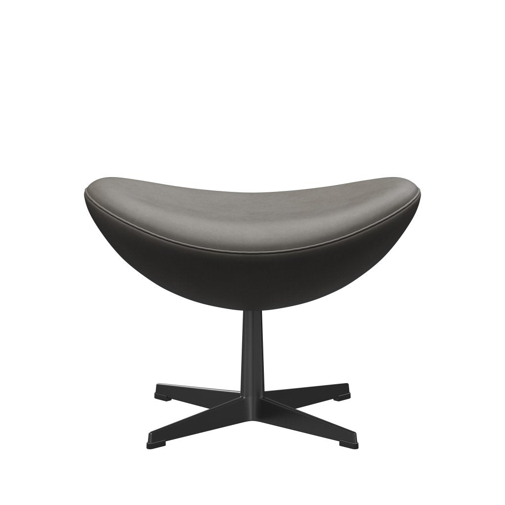 Fritz Hansen The Egg Fußhocker Leder, Schwarz/Essential Lava