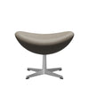 Fritz Hansen The Egg Footstool Leather, Satin Brushed Aluminium/Essential Light Grey