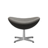 Fritz Hansen The Egg Footstool Leather, Satin Brushed Aluminum/Essential Lava