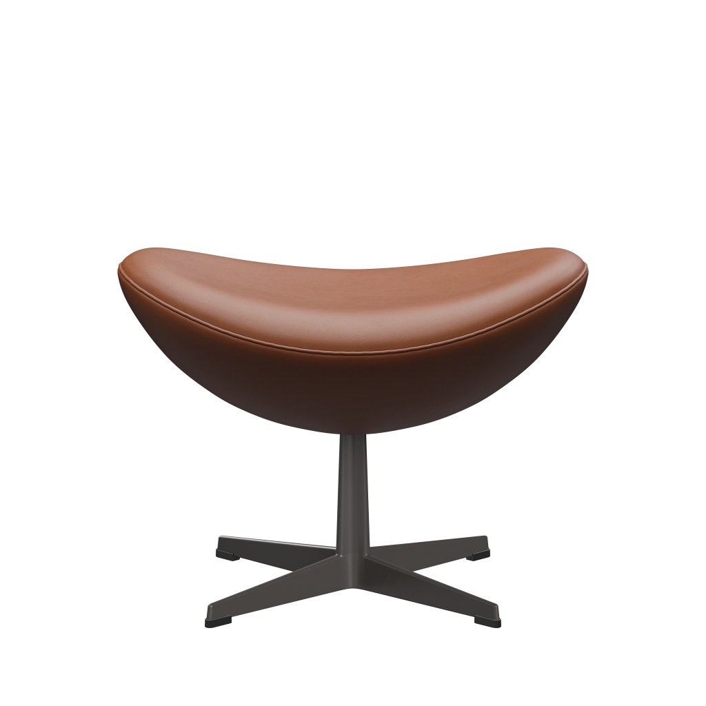 Fritz Hansen The Egg Fußhocker Leder, Warm Graphite/Essential Walnut