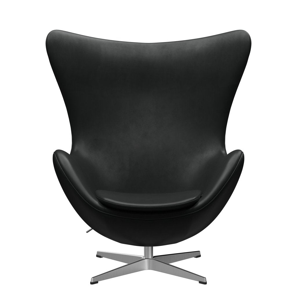 Fritz Hansen Der Eier Lounge Stuhl, Aluminium/Grace Black