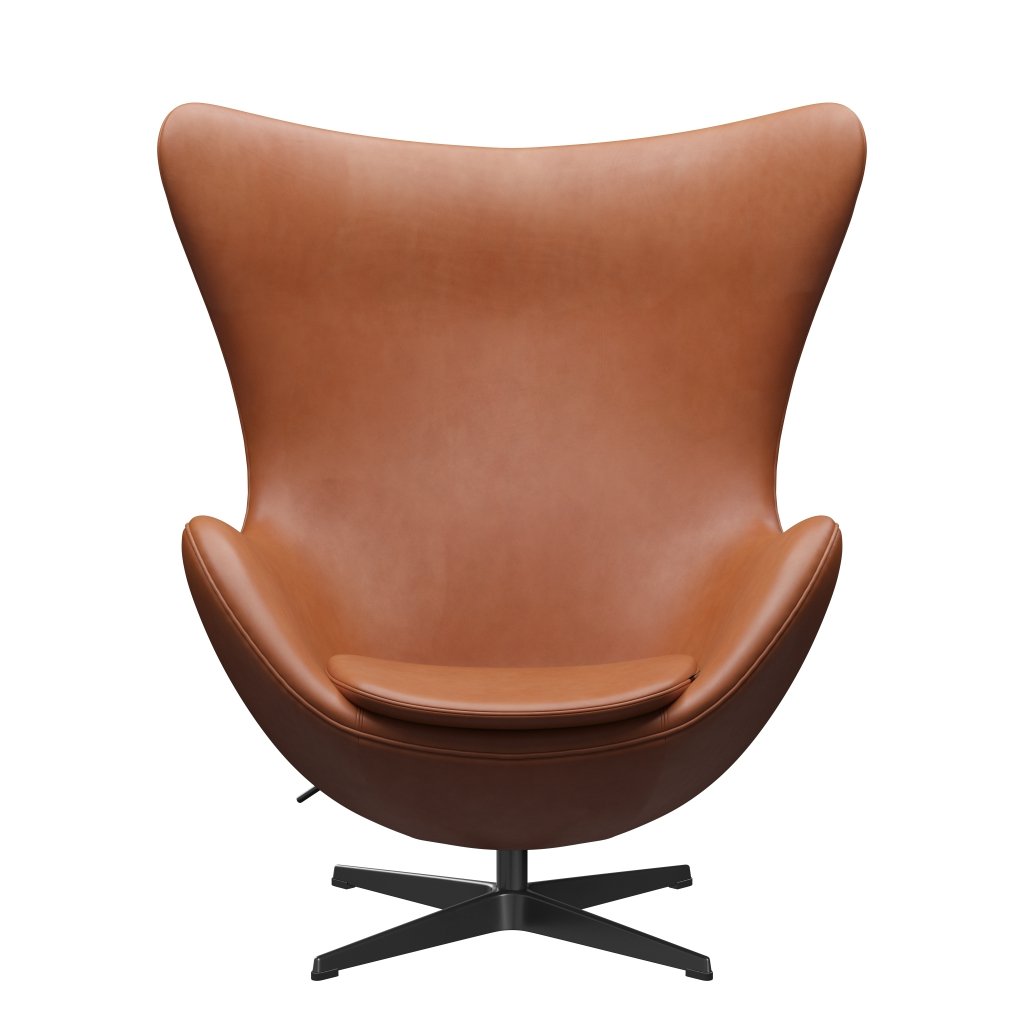 Fritz Hansen Der Eier Lounge Stuhl, Black Laqued/Grace Walnut