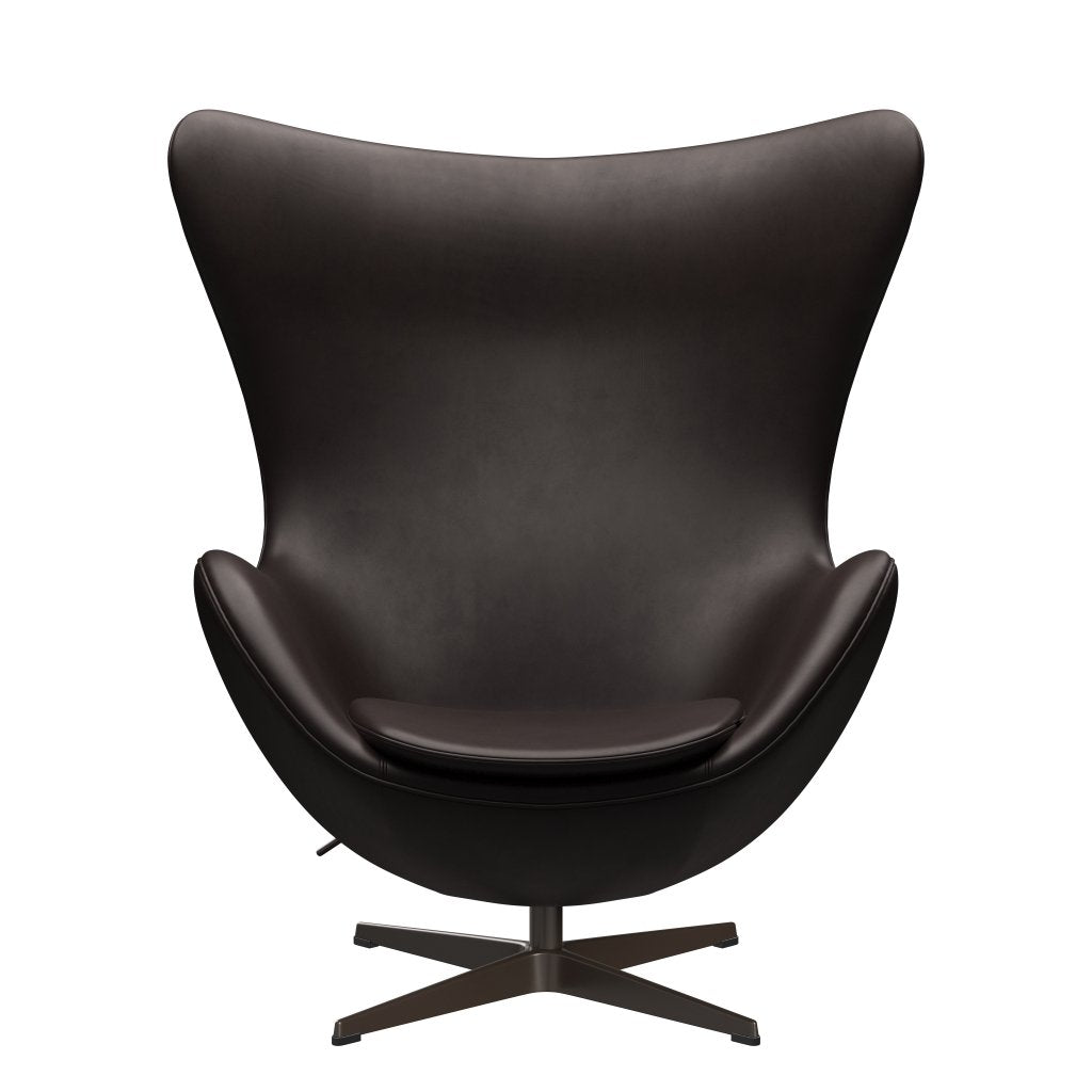 Fritz Hansen Der Eier Lounge Stuhl, braune Bronze/Grace dunkelbraun