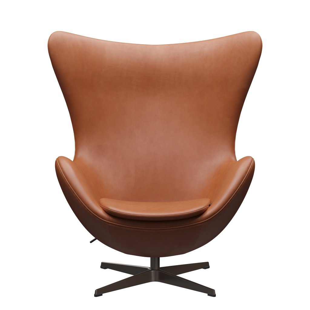 Fritz Hansen De eierlounge stoel, bruine bronzen/gratie walnoot