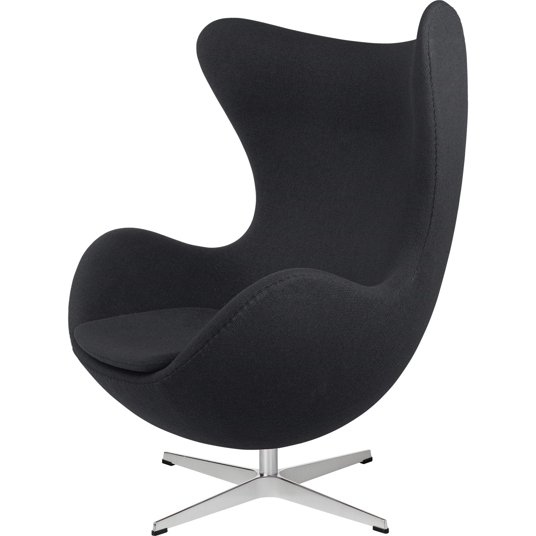 Fritz Hansen De eierlounge stoel, roem zwart