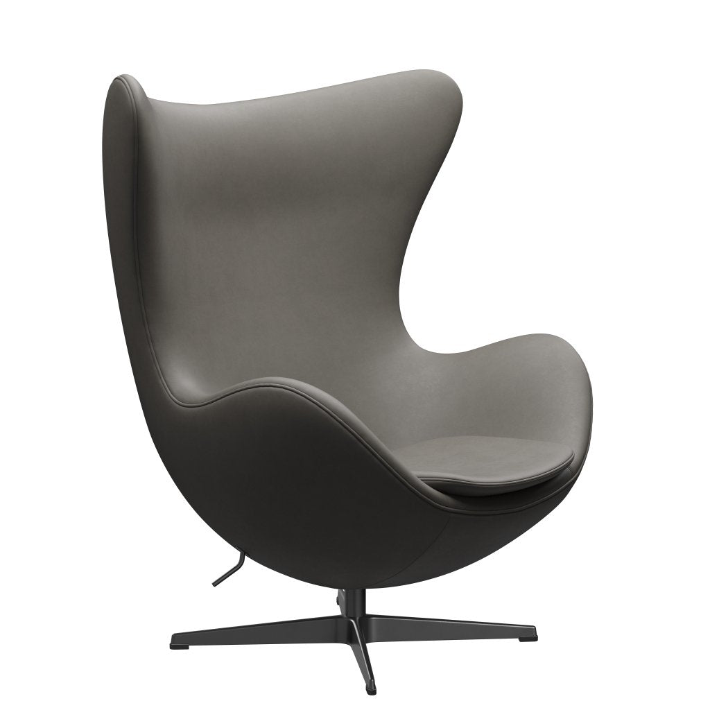 Fritz Hansen The Egg Lounge Chair Leder, Schwarz/Essential Lava