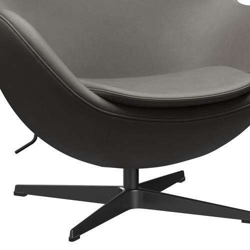 Fritz Hansen The Egg Lounge Chair Leder, Schwarz/Essential Lava