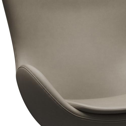 Fritz Hansen The Egg Lounge Chair Leder, Schwarz/Essential Hellgrau